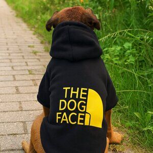 Puppy Pet The Dog Face Black XL Fleece Hoodie Coat Jacket Vest Apparel Clothing